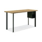 HON Coze Table Desk | U-Storage | 54"W x 24"D | Natural Recon Laminate | Black Leg Finish