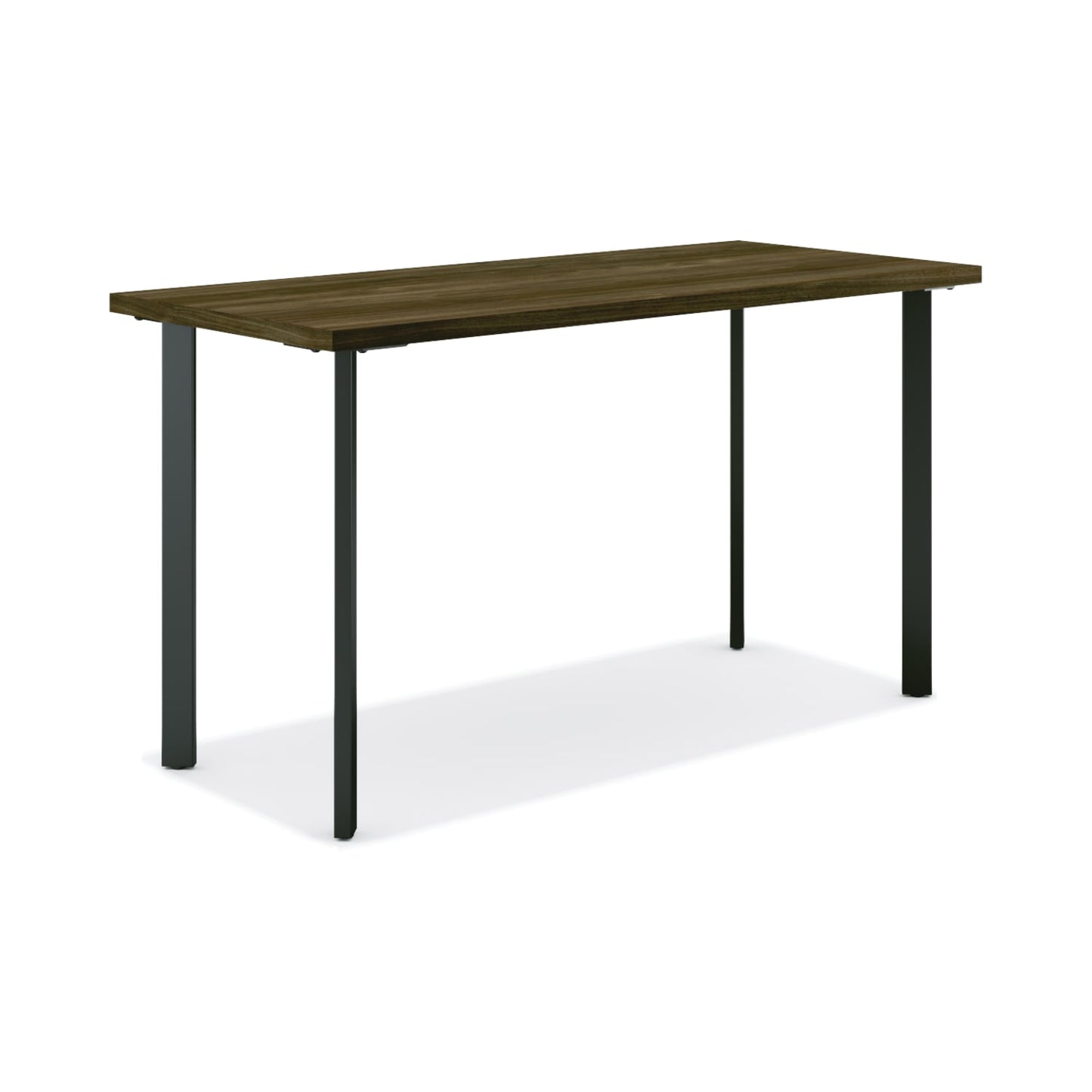 HON Coze Table Desk | 54"W x 24"D | Florence Walnut Laminate | Black Leg Finish
