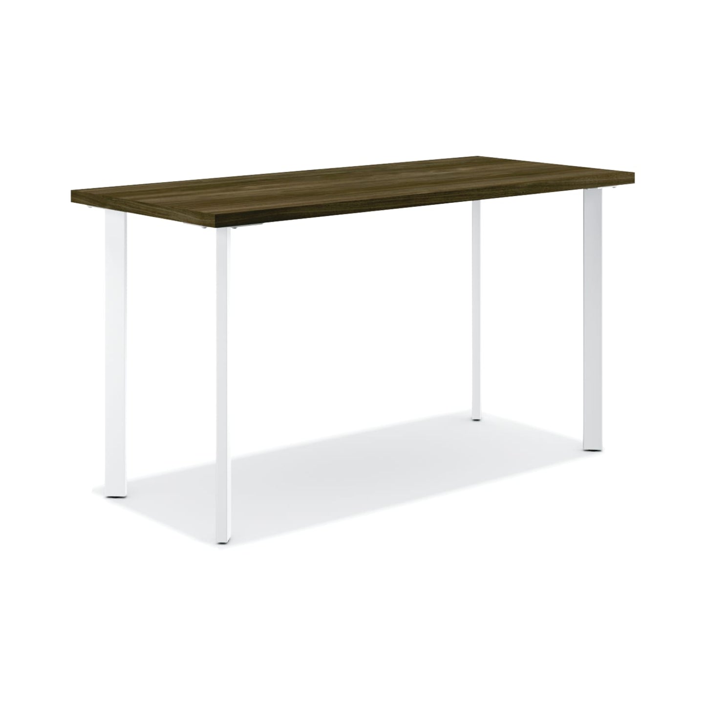 HON Coze Table Desk | 54"W x 24"D | Florence Walnut Laminate | Designer White Leg Finish