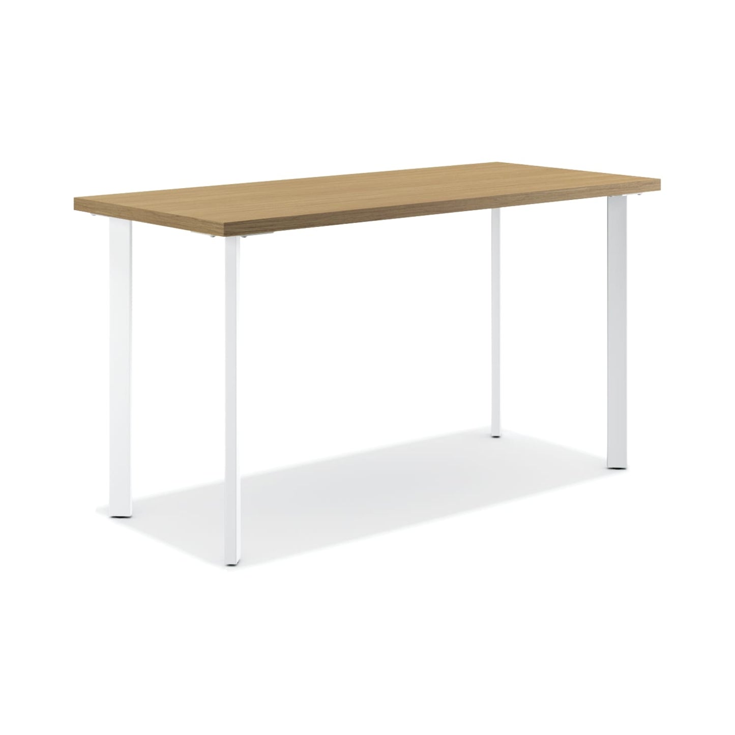 HON Coze Table Desk | 54"W x 24"D | Natural Recon Laminate | Designer White Leg Finish