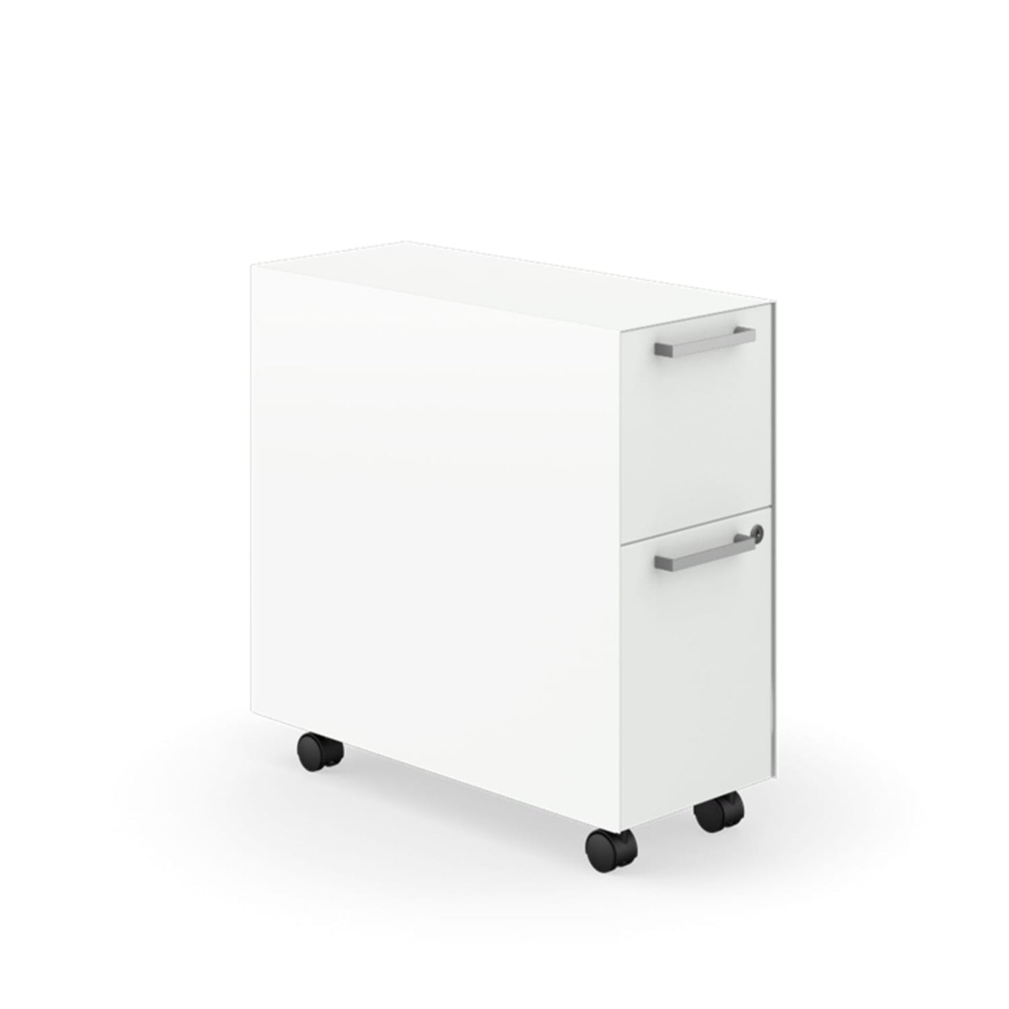 HON Fuse Mobile Slim Pedestal | 9" Bin with Tray / 12" File without Tray | 23"D | Designer White Finish