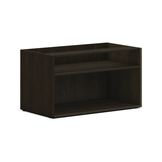 HON Mod Low Open Storage Credenza | Without Top | 36"W | Java Oak Finish