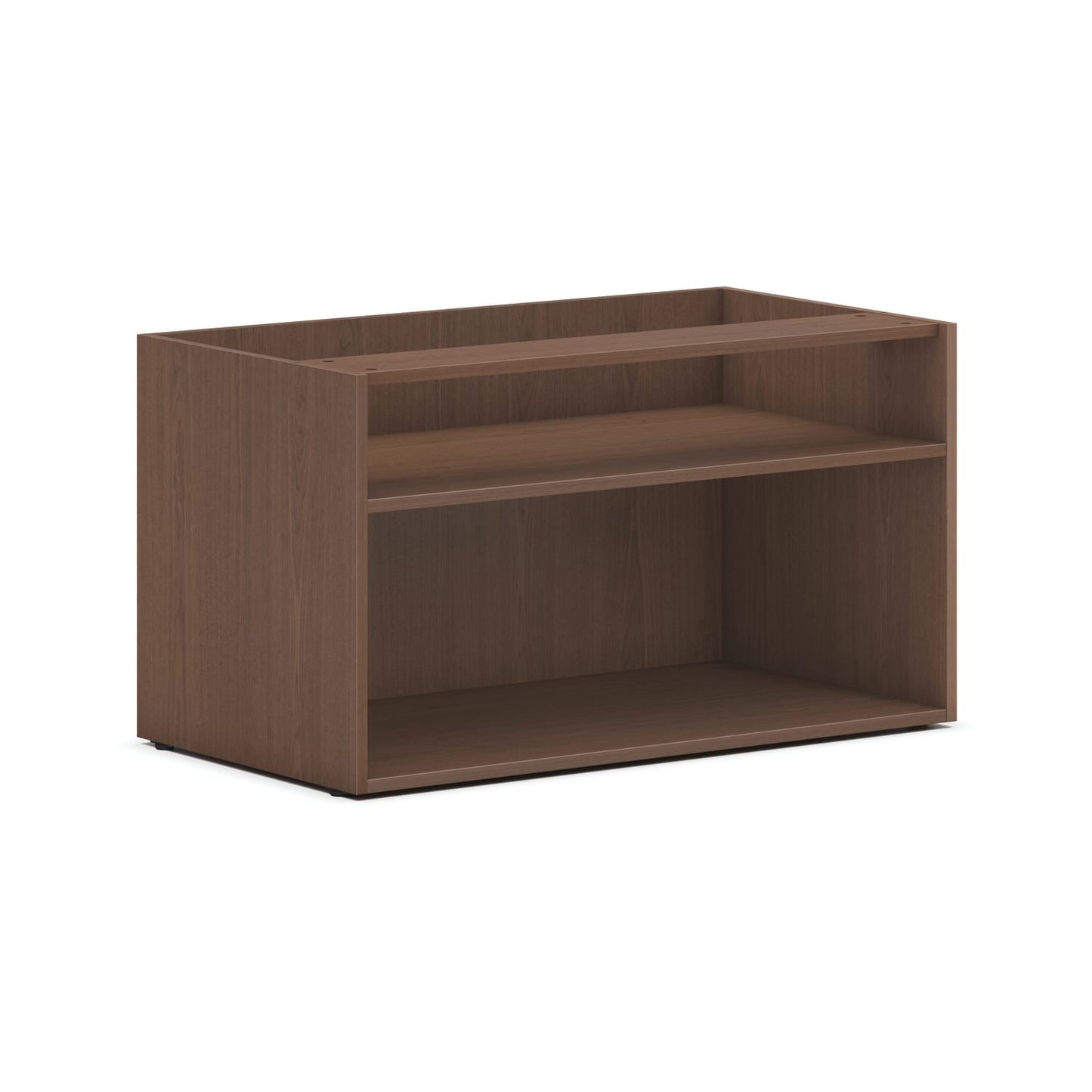 HON Mod Low Open Storage Credenza | Without Top | 36"W | Sepia Walnut Finish
