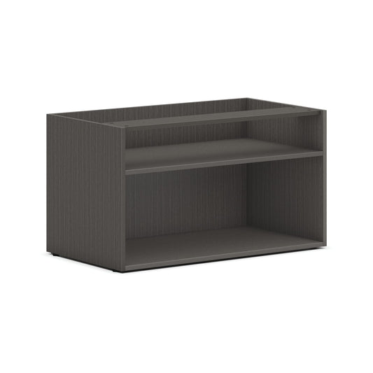 HON Mod Low Open Storage Credenza | Without Top | 36"W | Slate Teak Finish