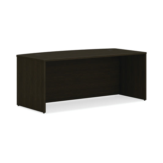HON Mod Desk | Bow Front | 72"W | Java Oak Finish