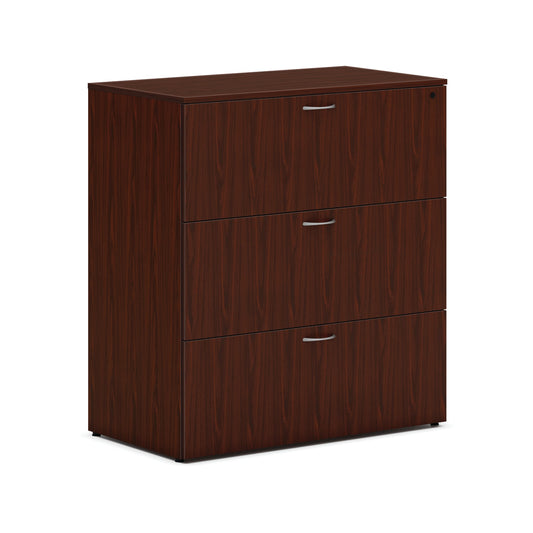HON Mod Lateral File | 3 Drawers | Removable Top | 36"W | Traditional Mahogany Finish