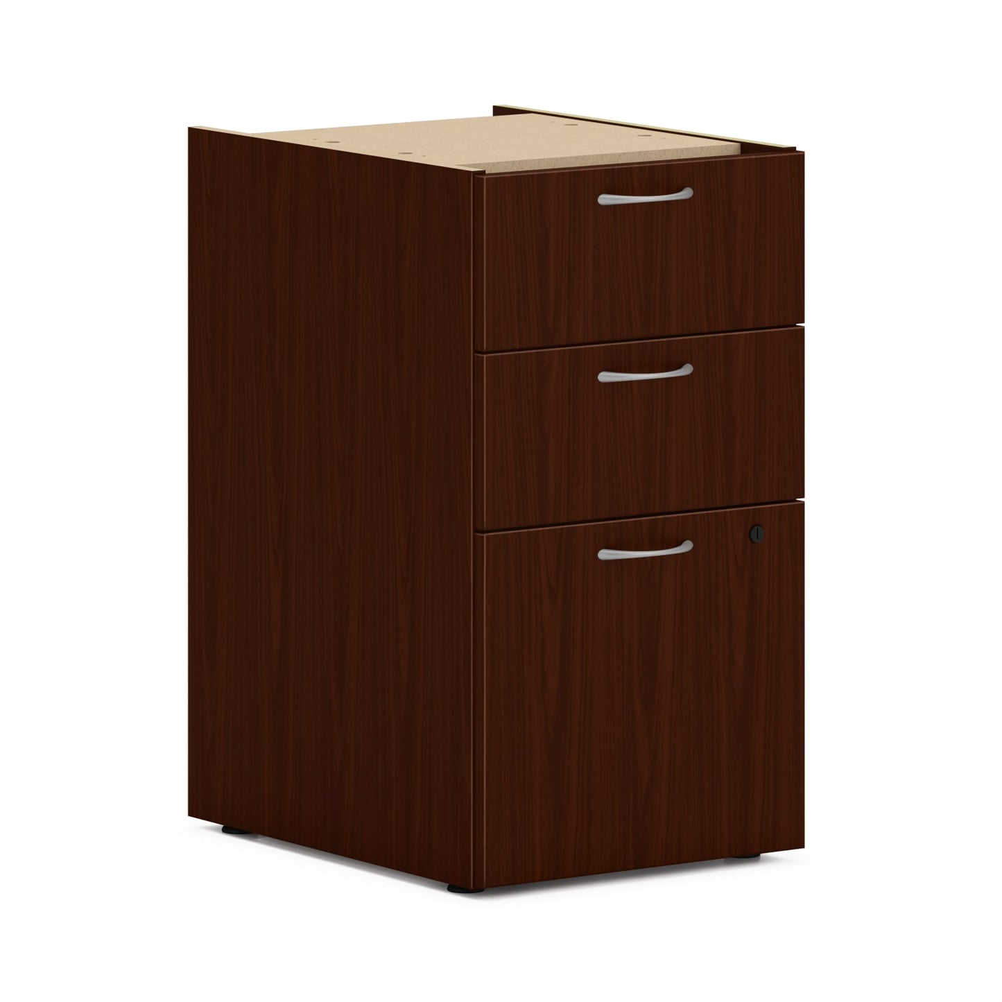 HON Mod Support Pedestal | 2 Box / 1 File Drawer | 15"W x 20"D x 28"H | Traditional Mahogany Finish