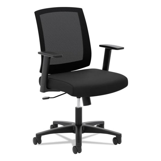 HON Mesh Mid-Back Task Chair | Center-Tilt, Tension, Lock | Fixed Arms | Black Mesh | Black Fabric