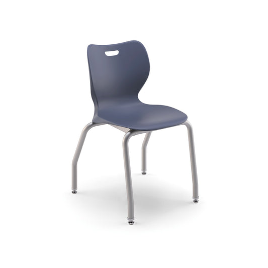 HON SmartLink 4-Leg Chair | Armless | Set of 4 | 18"H | Regatta Shell | Platinum Frame