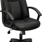 HON High-Back Executive Chair | Center-Tilt | Fixed Arms | Black Bonded Leather