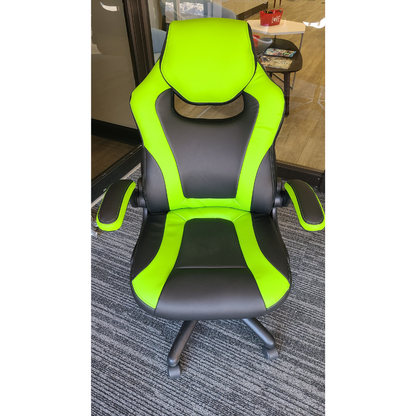HON Gaming Chair Flip up Arms Green Leather