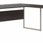 Bush Business Furniture Hybrid 72W x 36D L Shaped Table Desk with Metal Legs in Storm Gray