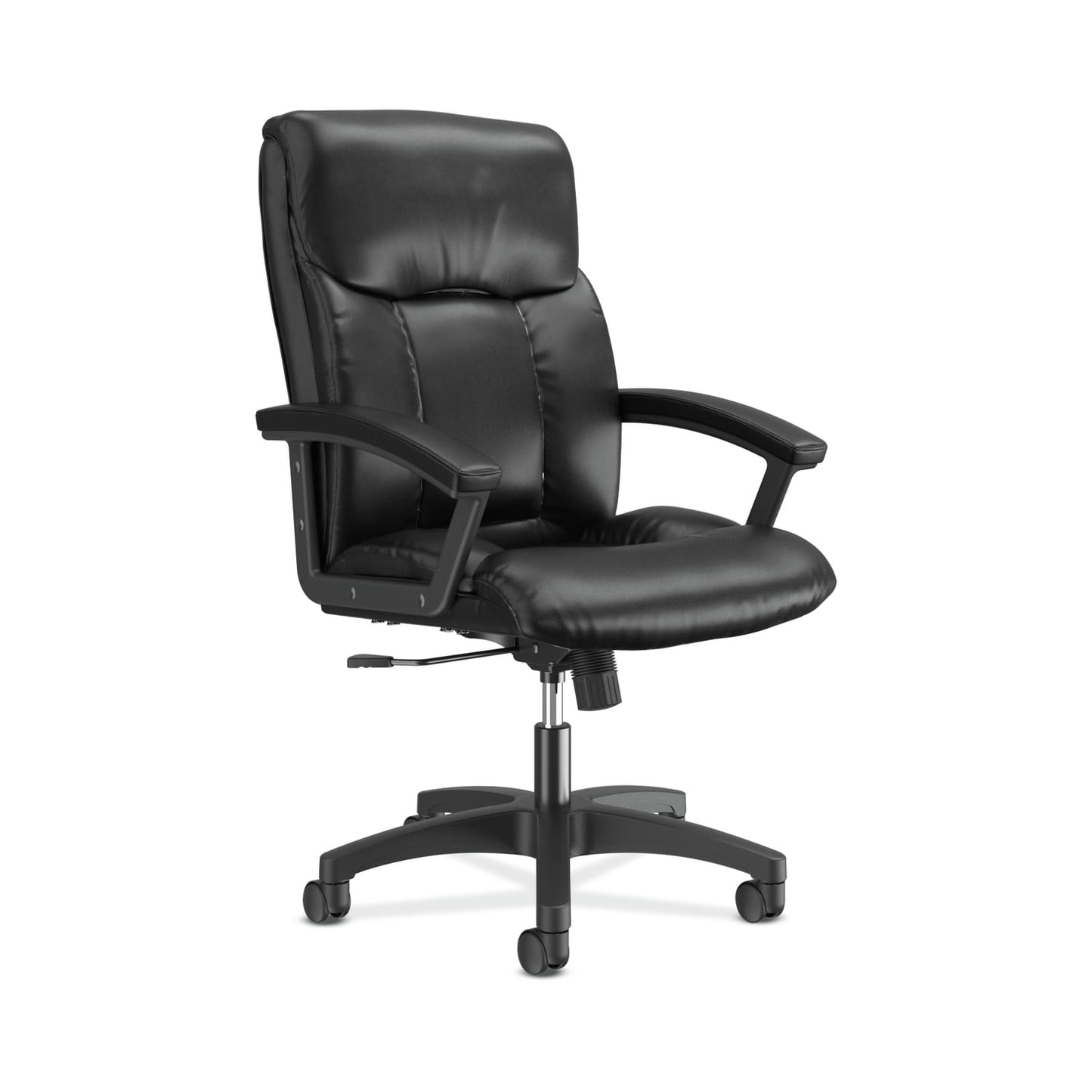 HON High-Back Executive Chair | Center-Tilt, Tension, Lock | Fixed Arms | Black Bonded Leather