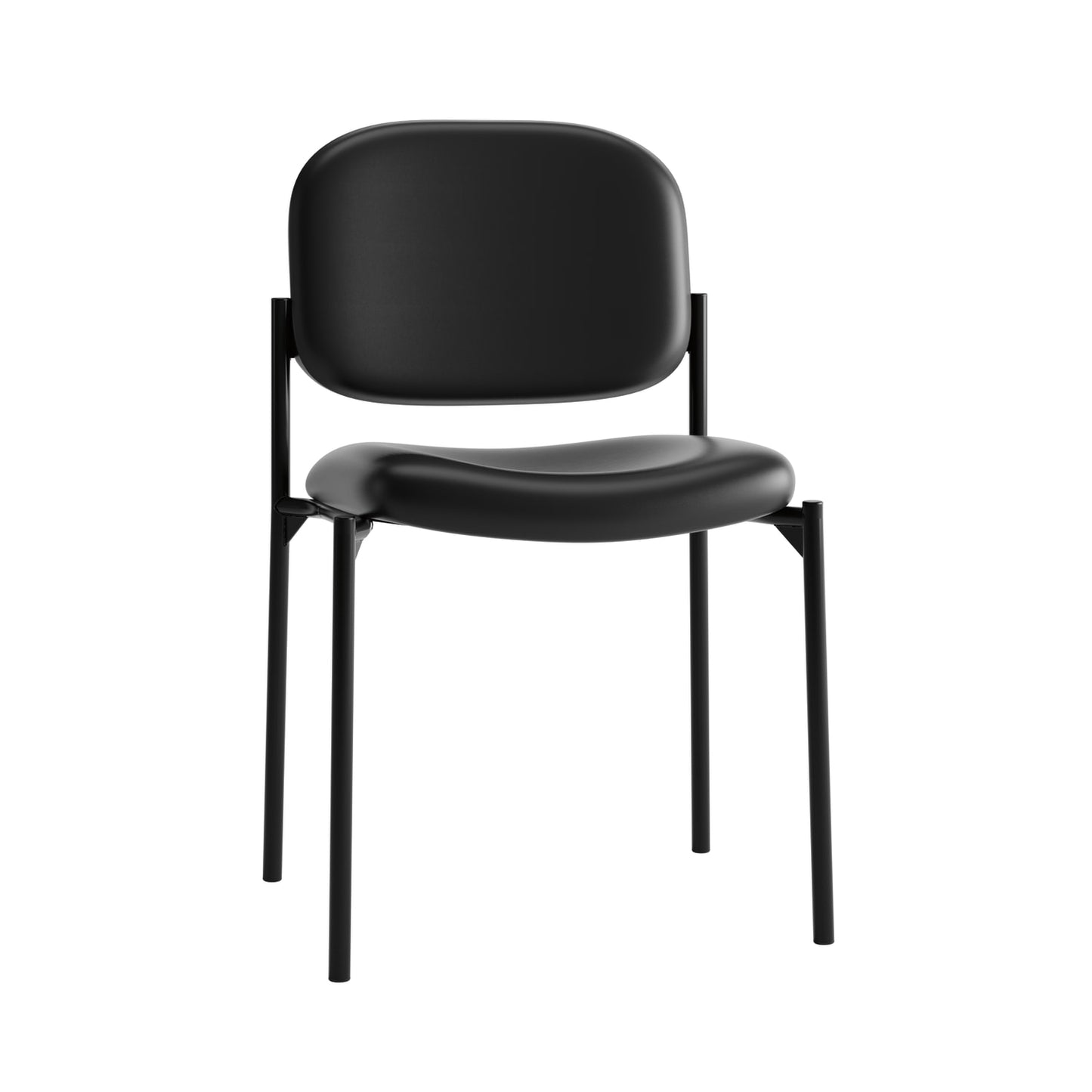 HON Scatter Stacking Guest Chair | Black Bonded Leather