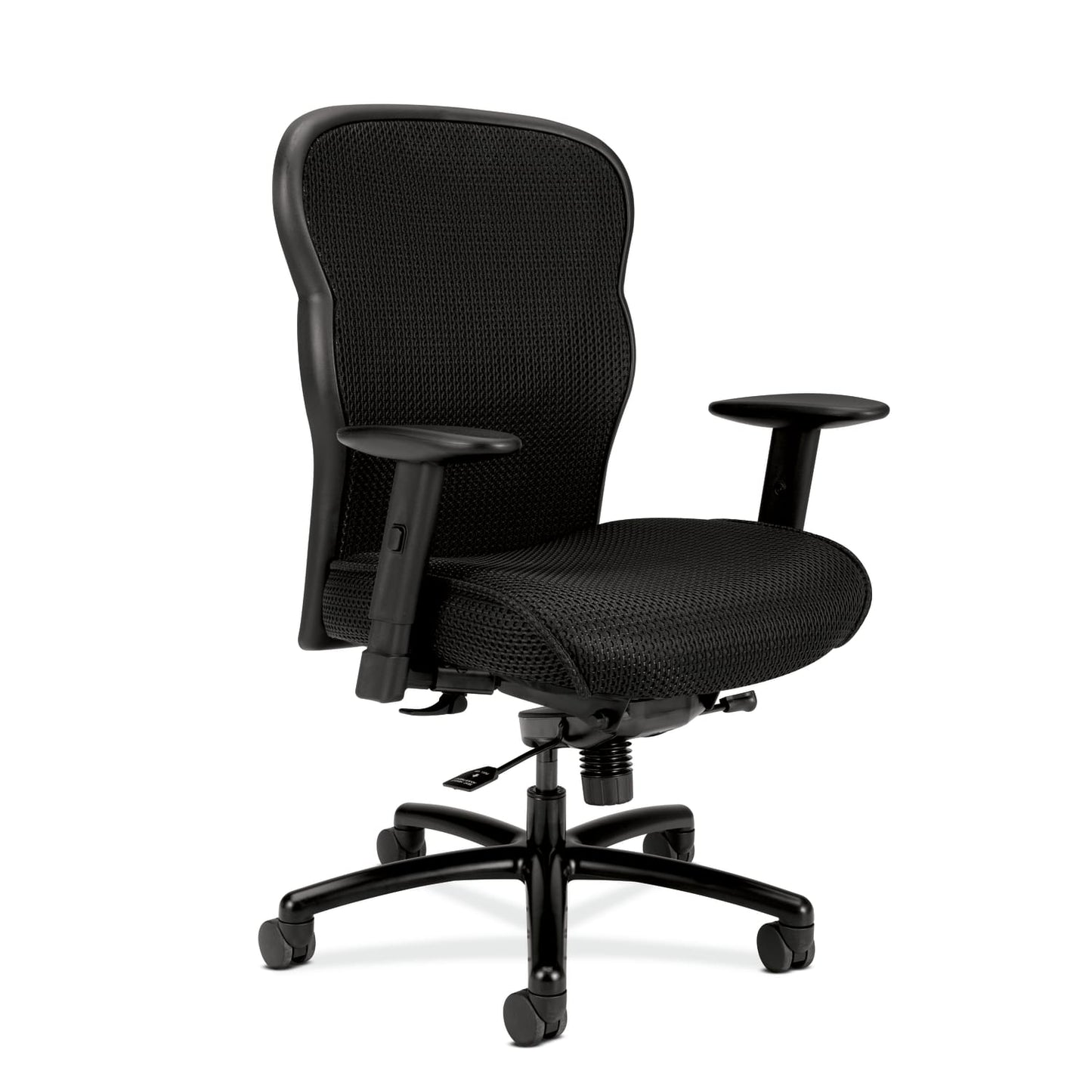HON Wave Mesh Big and Tall Executive Chair | Knee-Tilt | Adjustable Arms | Black Mesh Back | Black Fabric Seat