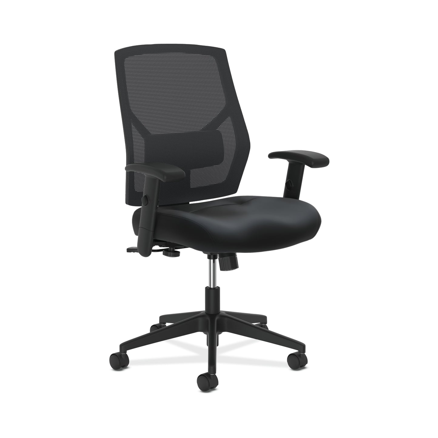 HON Crio High-Back Task Chair | Mesh Back | Adjustable Arms | Adjustable Lumbar | Black Leather