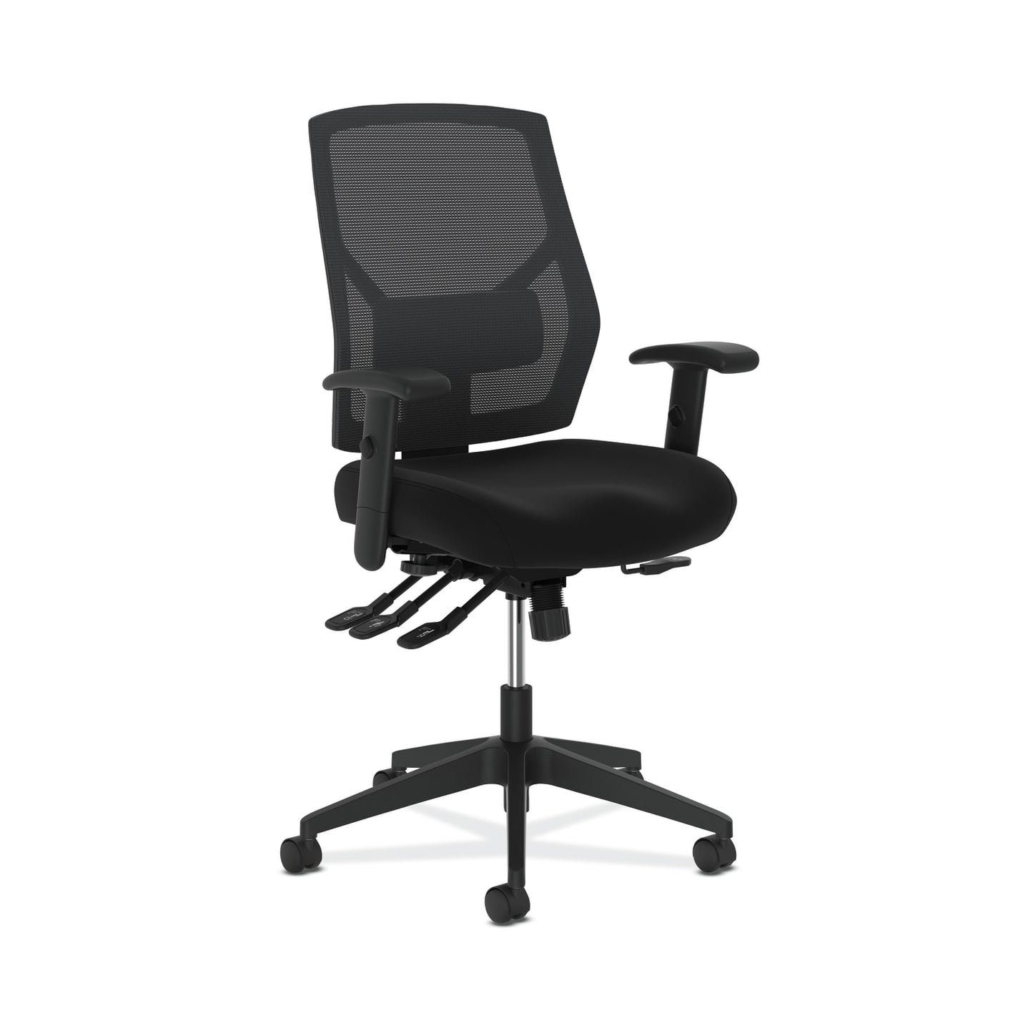 HON Crio High-Back Task Chair | Mesh Back | Adjustable Arms | Asynchronous Control | Adjustable Lumbar | Black Fabric