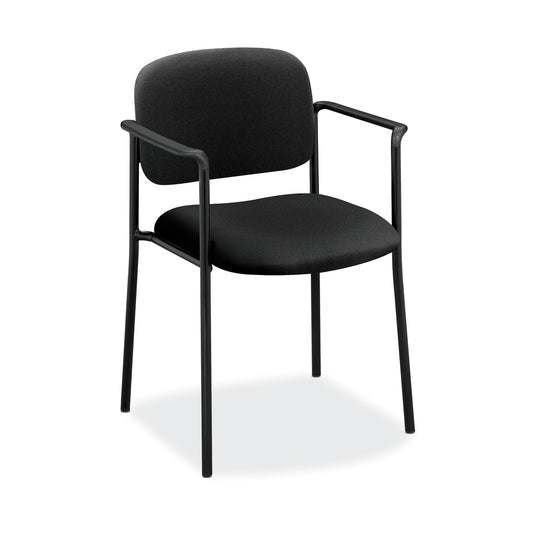 HON Scatter Stacking Guest Chair | Fixed Arms | Black Fabric
